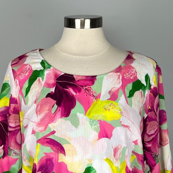 Soft Surroundings Womens Siesta Key Tunic Pink Floral Print Cotton size Medium - Picture 3 of 14